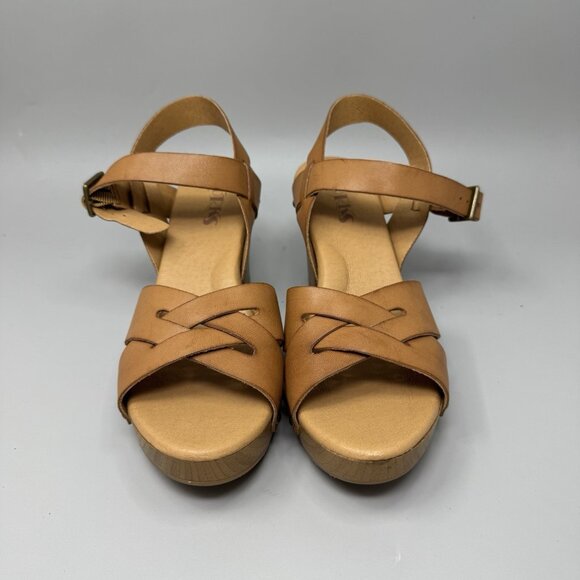 KORKS Womens US 8 Caramel Brown Leather PLAFORM BAGLEY SANDALS  Strappy main image 5